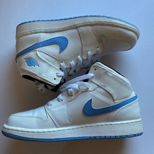 Jordan Kids White and Blue Sneakers sz 7Y